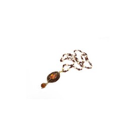 Collar de perlas cultivadas con cristales y dije engastado