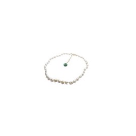 Gargantilla de perla natural arroz con turquesa colgante