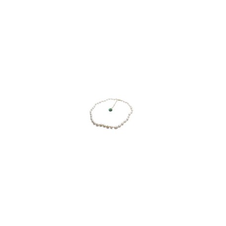Gargantilla de perla natural arroz con turquesa colgante