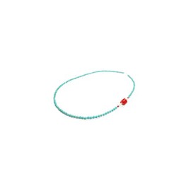 Gargantilla de turquesa con coral y perla a lado