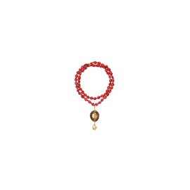 Collar de coral con dije engastado con cristales