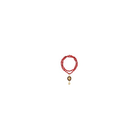 Collar de coral con dije engastado con cristales