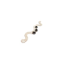 Collar de perla barroca con dijes engastados plateados
