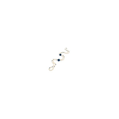 Collar de perlas barrocas con cristal azul metalico