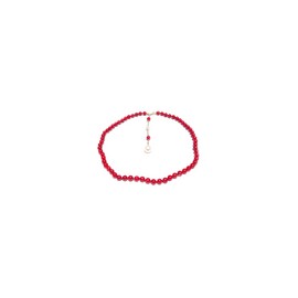 Collar coral rojo con perla colgante