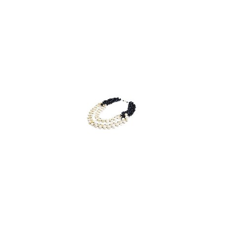 Collar Multi Satand de Perla Barroca con Cristales