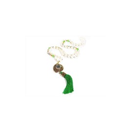 Collar de Perlas Largo con Cristales y Borla