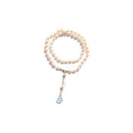 Collar de Perla Natural con Dije Swarovski y Broche Gold Filled 14k