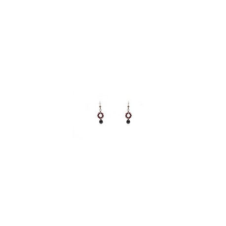 Aretes con aro de cristal y perla