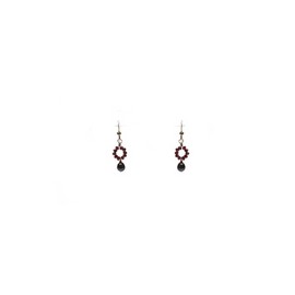 Aretes con aro de cristal y perla