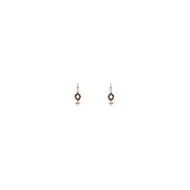 Aretes de perla potato con círculo cristales cobre