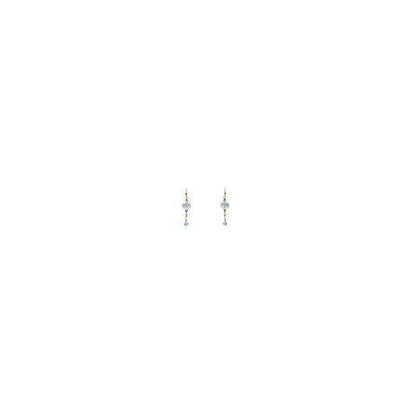 Aretes esfera de cristal 14 mm con rombo y rivoli de Swarosvki