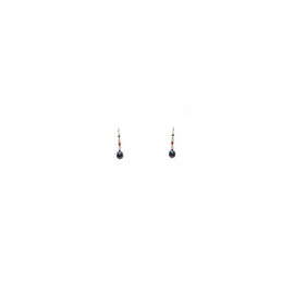Aretes de perla natural gota gris con coral
