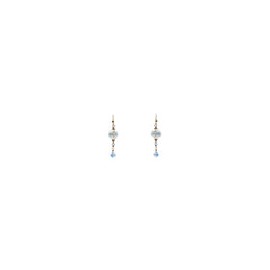 Aretes esfera de cristal 14 mm con rombo y rivoli de Swarosvki