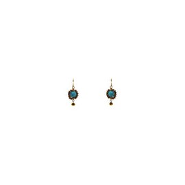 Aretes de howlita esfera 10 mm engastados con cristal cobre
