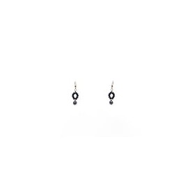 Aretes perla gris potato con círculo de cristales acerina