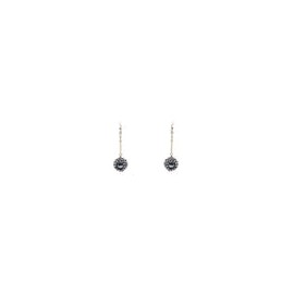 Aretes perla de cristal forrada
