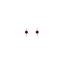 Aretes de agatas rojas 14 mm con perla natural micro