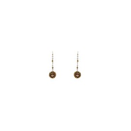 Aretes forrados con cristal dorado