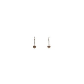 Aretes perla de cristal 12 mm color salmón