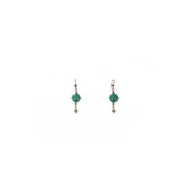 Arete carambola de cristal aqua