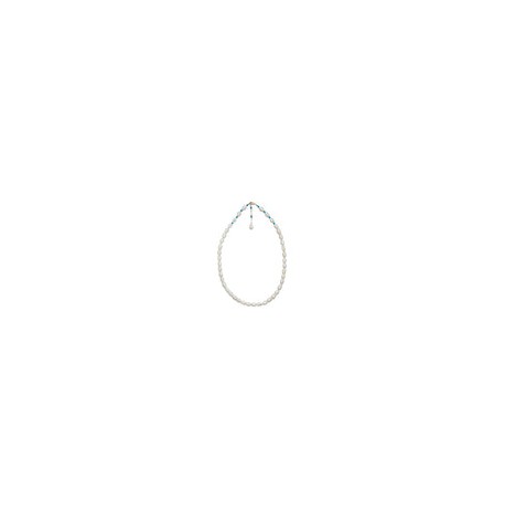 Set de gargantilla y aretes perla con turquesa y perla colgante