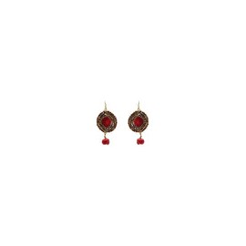 Aretes coral engastados