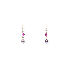 Arete flor de cristal swarovski con perla natural