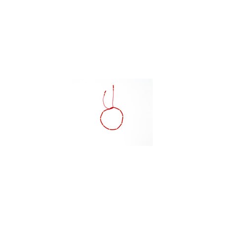 Pulsera roja tejida con puntos de oro
