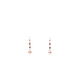 Aretes de granate con perla natural