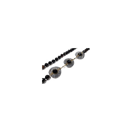 Collar de ágatas con dijes de cristal