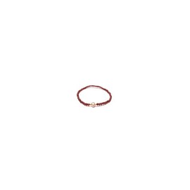 Pulsera granate con perla natural rosa
