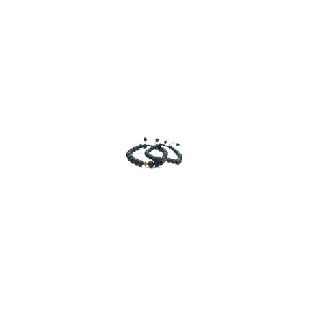 Juego de pulseras de piedra volcácnica y cruz de hematita