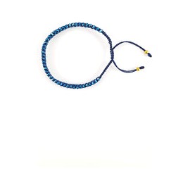 Pulsera tejida entrelazado azul