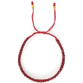 Pulsera tejida entrelazado vino