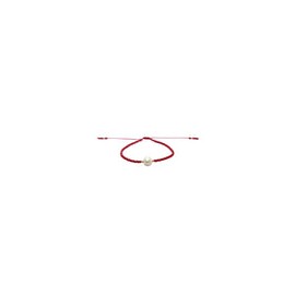 Pulsera roja con perla natural al centro
