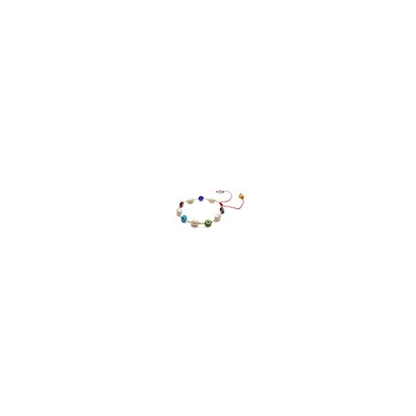 Pulsera para Protección con Perla y Ojo Multicolor