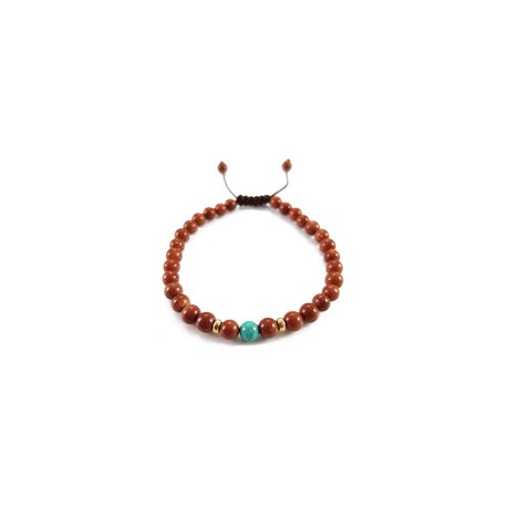 Pulsera Piedra Natural Aventurina y Turquesa