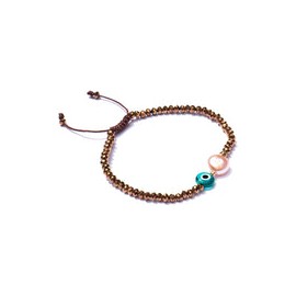 Pulsera de Cristales con Perla Natural Irregular