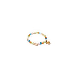 Pulsera de Perlas con dije Borrego amuleto de la suerte