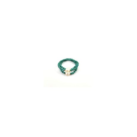 Brazalete de Turquesa con Perla Natural Beige