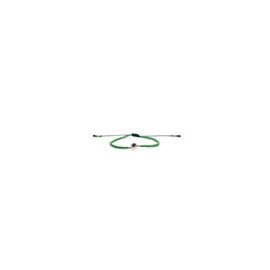 Pulsera verde con ojo turco flor blanco