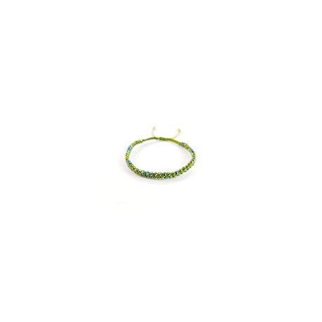 Pulsera tejida entrelazado verde