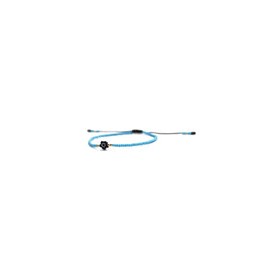 Pulsera azul con ojo turco flor negro