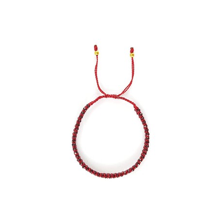 Pulsera tejida entrelazado vino