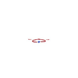 Pulsera roja con ojo turco flor azul rey